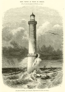 El faro de Brehat, cerca de Treguier, departamento de Cotes-du-Nord de French School