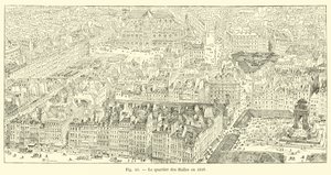 El barrio de Les Halles en 1849 de French School