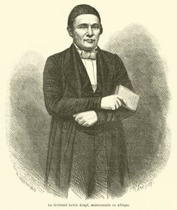 El reverendo Lewis Krapf, misionero en África (grabado) de French School