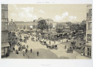 Le square du temple en 1881 - en “París a través de los siglos: el templo y la rue Royale”, finales del siglo XIX de French School