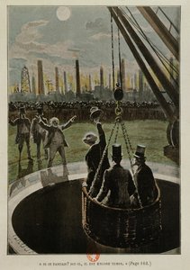 Partida hacia la Luna, de De la Tierra a la Luna por Jules Verne (1828-1905) publicado en 1865 de French School