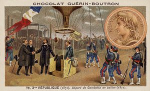 Léon Gambetta escapando del Sitio de París en un globo