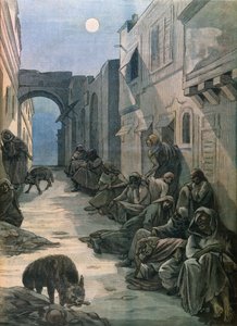 Leprosos en Etiopía, 1898 de French School
