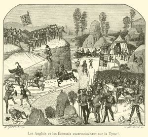 Los ingleses y los escoceses escaramuzando en el Tyne