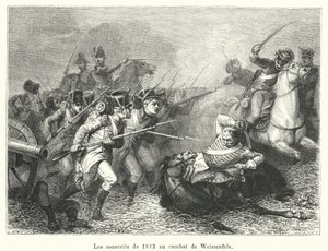 Los conscriptos de 1813 en la batalla de Weissenfels de French School