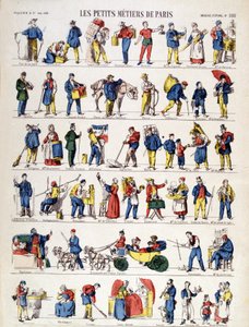 Los pequeños oficios de París, imagen de Epinal del siglo XIX