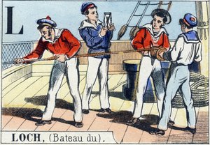Letra L como lago. Alfabeto naval. Imagen de Epinal, finales del siglo XIX de French School