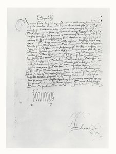 Carta de Francisco I de Francia al Parlamento de Burdeos de French School