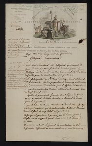 Carta de la Agencia General de Armas, Pólvoras y Minas, Bruselas, después de que los Países Bajos del Sur fueran anexados por Francia de French School