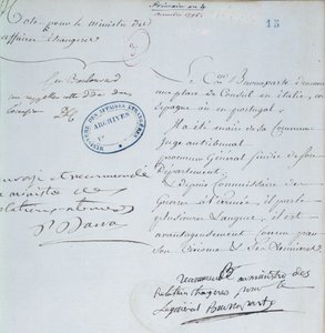 Carta de recomendación firmada por Napoleón Bonaparte (1769-1821) para su hermano, José (1768-1844) diciembre 1795 de French School