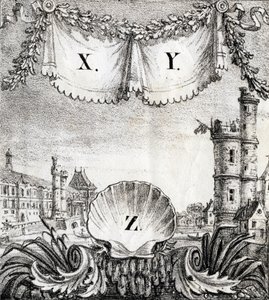 Letras X, Y y Z: París en 1500 - "Alphabet Picturesque des Monumens de Paris" c.1840 (grabado) de French School