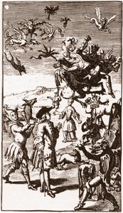 La evocación de los demonios, grabado de 1710 en “L