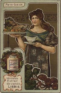 Tarjeta alimentaria italiana Liebig, principios del siglo XX de French School