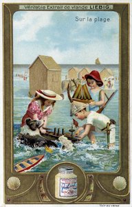 Juego de playa de niños. Siglo XIX de French School