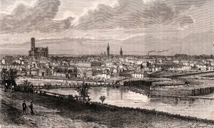 Limoges - Haute-Vienne - grabado en “La France illustrée: geografía, historia, administración estadística” por V.A. Malt-Brown. 1884