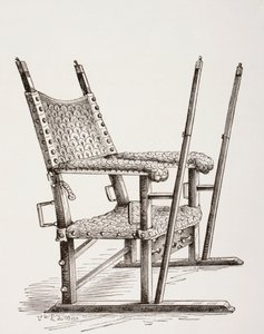 Silla de literas usada por Carlos I de España, de Les Arts au Moyen Age, publicado en 1873 de French School