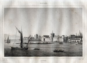 Livorno - Toscana. Grabado de "Picturesque Italy" por M. de Norvins, Ch. Nodier 1834-1836. de French School