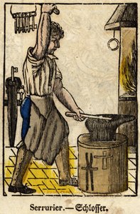 Cerrajero; Serie sobre oficios, imagen de Epinal del siglo XIX