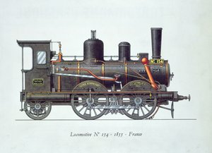 Locomotora no.154, 1855 de French School