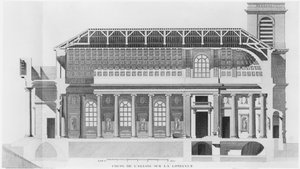 Sección longitudinal de la iglesia Saint-Philippe-du-Roule, París de French School