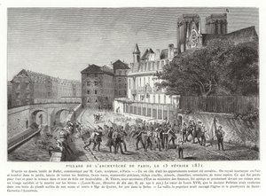 Saqueo del palacio del arzobispo de París, 15 de febrero de 1831 de French School