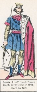 Luis VIII, 43º rey de Francia, subió al trono en 1223, murió en 1226 de French School