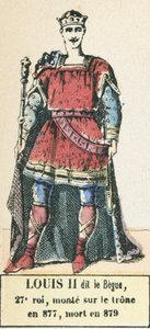 Luis II llamado el Tartamudo, 27º rey, subió al trono en 877, murió en 879 de French School