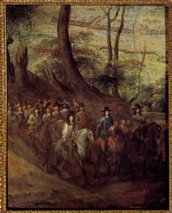 Luis II de Borbón, Príncipe de Condé (Gran Condé) (1621-1686) o Duque de Enghien, sitiando una ciudad de French School