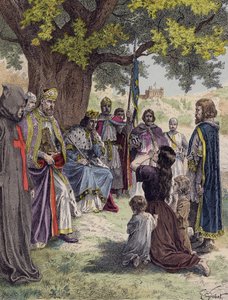 Luis IX de Francia impartiendo justicia bajo un roble en Vincennes