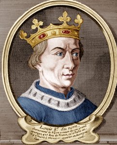 Luis VIII, rey de Francia (grabado en color) de French School