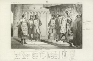 Luis VIII de Francia recibiendo un enviado de su enemigo, Enrique III de Inglaterra de French School