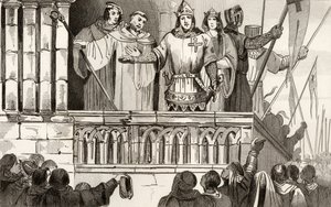 Luis VII (1120-80) el Joven busca apoyo para la Segunda Cruzada en 1144, de 