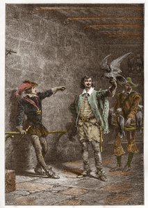 Luis XIII (1601-1643), llamado el justo, a los dieciséis años, y su favorito Charles d