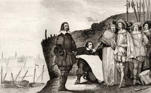 Luis XIII (1602-43) en el sitio de La Rochelle en octubre de 1628, de 