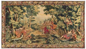 Tapiz mitológico de Luis XIV, Gobelins o Beauvais, finales del siglo XVII de French School