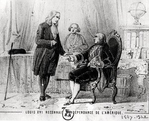 Luis XVI (1754-1793) Reconociendo la Independencia Americana en 1783 de French School