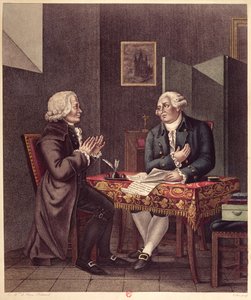Luis XVI (1754-93) leyendo su último testamento a Guillaume de Lamoignon de Malesherbes (1721-94) en el Templo, 25 de diciembre de 1793