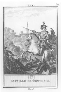 Luis XV (1710-74) en la batalla de Fontenoy, 11 de mayo de 1745 de French School