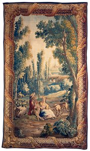 Tapiz pastoral de Aubusson de Luis XV de French School