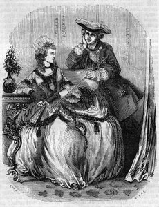 Luis XV y Madame de Pompadour, Jeanne Antoinette Poisson (1721-1764) (Marquesa de Pompadour) - en "Historia de Francia" por L.-P. Anquetil de French School