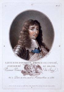 Louis de Bourbon, Príncipe de Condé, de Retratos de grandes hombres, mujeres ilustres y sujetos memorables de Francia, publicado 1787-92 de French School