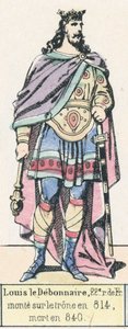Luis el Piadoso, 22º rey de Francia, sube al trono en 814, muere en 840 de French School