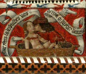 Amantes, panel del techo del abad de French School