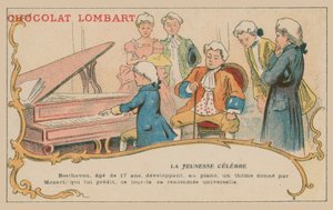 Ludwig van Beethoven tocando el piano a los 17 años de French School
