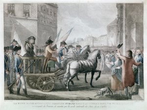 MARIE-ANTOINETTE conducida a la guillotina, 16 de octubre de French School