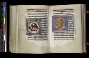 Sufragio a Santa Margarita y Sufragio a Santa Catalina, del Salterio y Horas de Isabel de Francia, París, c.1265-70 de French School