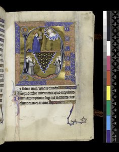 MS 300 f.26r, David reza a Dios, folio del Salterio y Horas de Isabel de Francia, París, c.1265-70