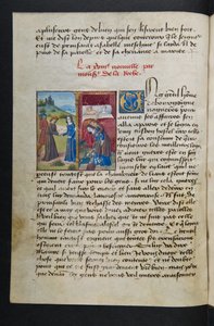 MS Hunter 252 038v Página de Cent Nouvelles Nouvelles, c.1461-62 de French School