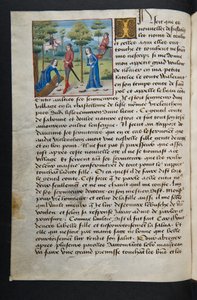 MS Hunter 252 051v Página de Cent Nouvelles Nouvelles, c.1461-62 de French School