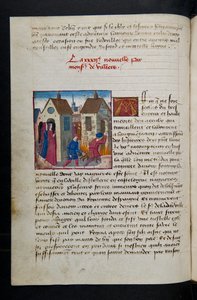 MS Hunter 252 075v Página de Cent Nouvelles Nouvelles, c.1461-62 de French School